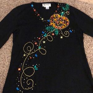 Jack B Quick women’s pumpkin embroidered sweater